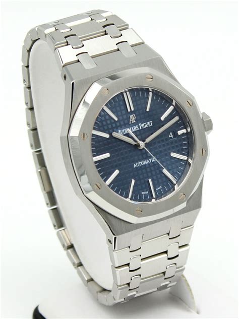 audemars piguet steel blue dial|audemars piguet royal oak blue.